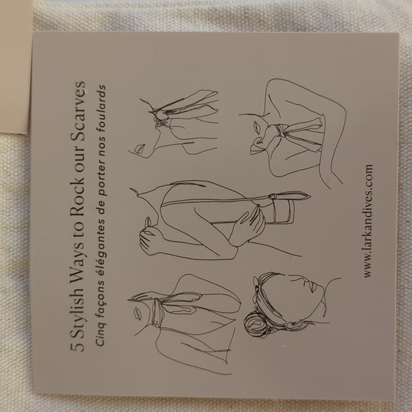 NWT Lark & Ives 2 Piece Hair Scarf Set 20 x 20 Square Beige Pink Coral - Picture 4 of 9